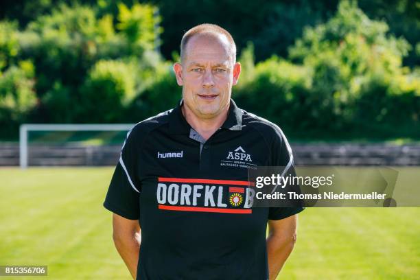Bus driver Guenther Ferber of Sonnenhof Grossaspach poses during the team presentation on July 13, 2017 in Grossaspach, Germany.