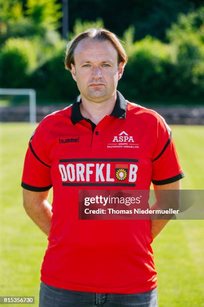 Sport director Joannis Koukoutrigas of Sonnenhof Grossaspach poses during the team presentation on July 13, 2017 in Grossaspach, Germany.