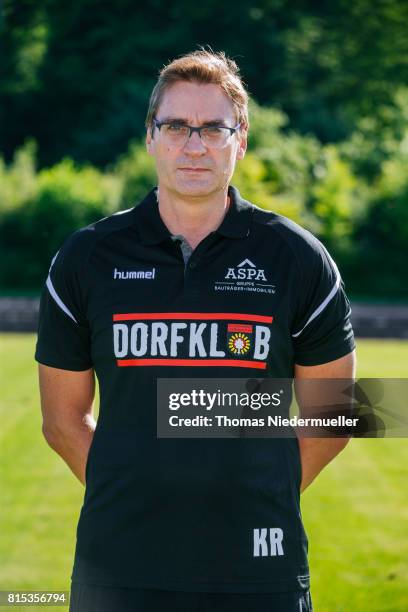 Team doctor Karsten Reichmann of Sonnenhof Grossaspach poses during the team presentation on July 13, 2017 in Grossaspach, Germany.