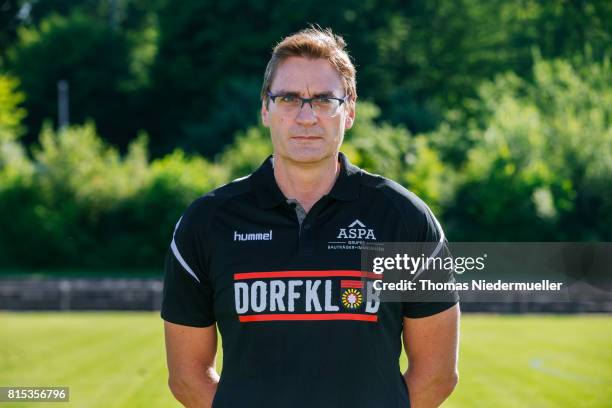 Team doctor Karsten Reichmann of Sonnenhof Grossaspach poses during the team presentation on July 13, 2017 in Grossaspach, Germany.