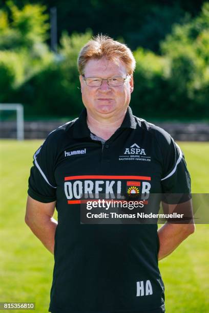 Harry Anders of Sonnenhof Grossaspach poses during the team presentation on July 13, 2017 in Grossaspach, Germany.