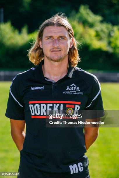 Assistant coach Martin Cimander of Sonnenhof Grossaspach poses during the team presentation on July 13, 2017 in Grossaspach, Germany.