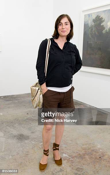Francesca Amfitheatrof attend Marine Hugonnier's 'The Secretary of the Invisible' exhibition private view at the Max Wigram Gallery, 28 Redchurch...