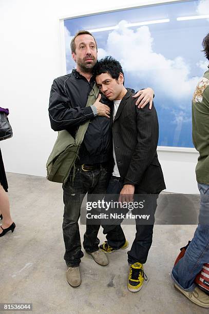 David Dorrell and Tim Webster attend Marine Hugonnier's 'The Secretary of the Invisible' exhibition private view at the Max Wigram Gallery, 28...