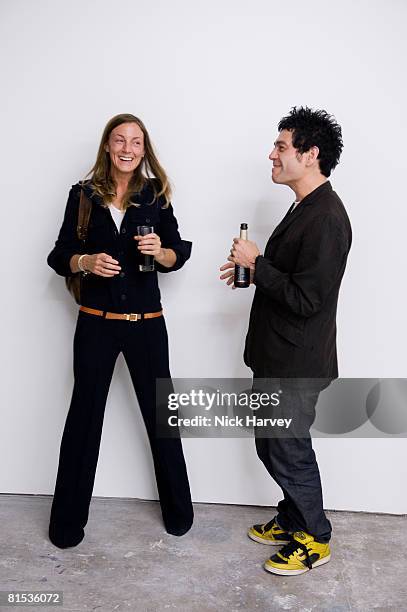 Phoebe Philo and Tim Webster attend Marine Hugonnier's 'The Secretary of the Invisible' exhibition private view at the Max Wigram Gallery, 28...