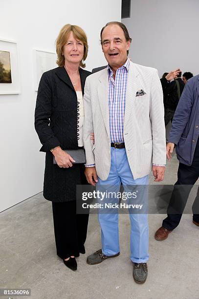 Mr and Mrs Anthony Wigram attend Marine Hugonnier's 'The Secretary of the Invisible' exhibition private view at the Max Wigram Gallery, 28 Redchurch...