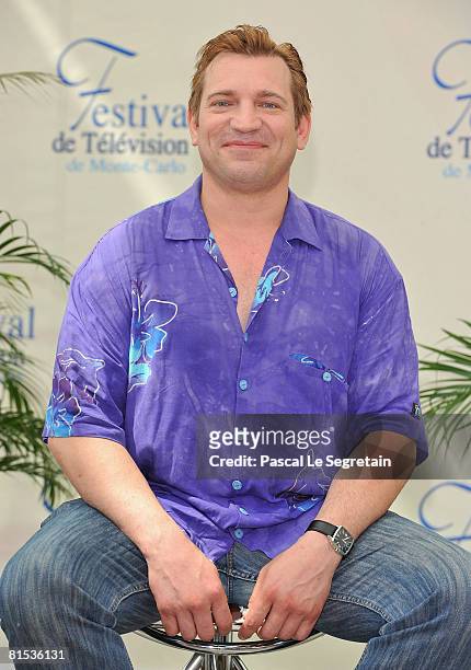 Actor Dimitri Diatchenko attends a photocall promoting the television series "Indiana Jones" on the fifth day of the 2008 Monte Carlo Television...