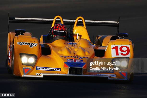 Amanda Stretton of Great Britain drives the Team Chamberlin Lola-AER during qualifying for the 76th running of the Le Mans 24 Hour race at the...