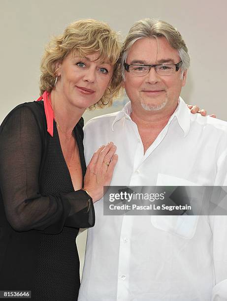 Actress Cecile Auclert and actor Christian Rauth attend a photocall promoting the television series "Pere & Maire" on the fifth day of the 2008 Monte...