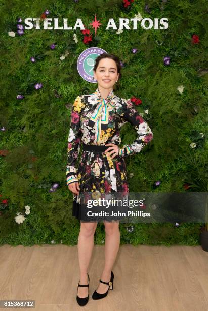 Stella Artois hosts Emilia Clarke at The Championships, Wimbledon as official beer of the tournament at Wimbledon on July 16, 2017 in London, England.