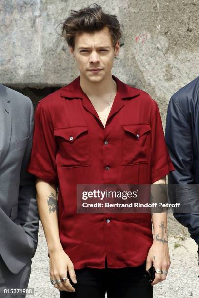 Harry Styles poses for a photo at the Dunkirk photocall on July 16, 2017 in Dunkerque, France.