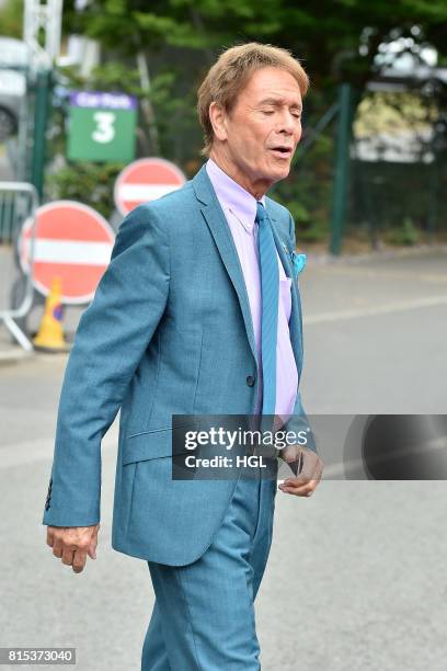 Sir Cliff Richard seen arriving for day thirteen at The Championships at Wimbledon on July 16, 2017 in London, England.