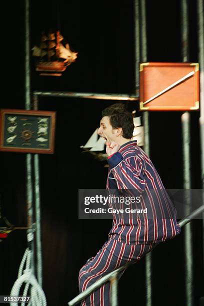 Frank Woodley on stage during his performance at the opening night of "Possessed" at the Sydney Opera House on June 12, 2008 in Sydney, Australia.