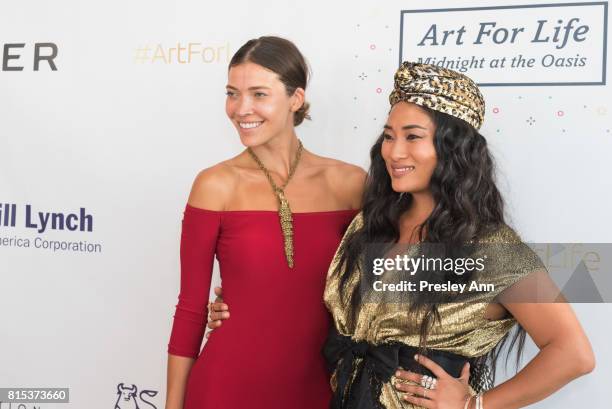 Tinamarie Clark and Chloe Flower attend 2017 Rush Philanthropic Arts Foundation Art For Life Benefit at Fairview Farms on July 15, 2017 in Water...