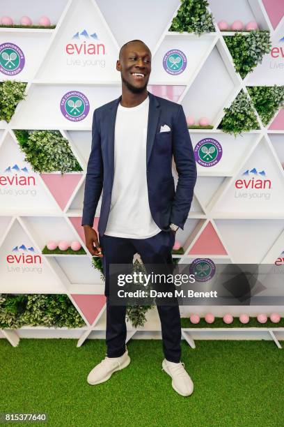 Stormzy attends the evian Live Young suite during Wimbledon 2017 on July 16, 2017 in London, England.