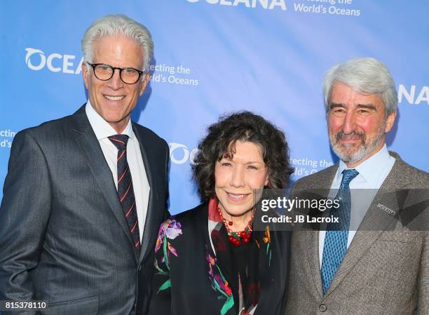 Ted Danson, Lily Tomlin and Sam Waterston attend the 10th Annual Oceana SeaChange Summer Party on July 15, 2017 in Laguna Beach, California.