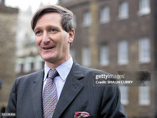 Britain's new Conservative Party Shadow Home Secretary Dominic Grieve makes a statement to the media outside London's Houses of Parliament on June...