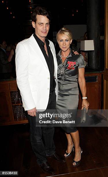 Matthew Mellon and Karen Millen attend Karen Millen's OBE celebration party at 17 Berkeley Street on June 11, 2008 in London, England.