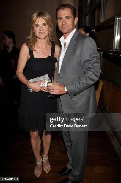 Anthea Turner and Grant Bovey attend Karen Millen's OBE celebration party at 17 Berkeley Street on June 11, 2008 in London, England.