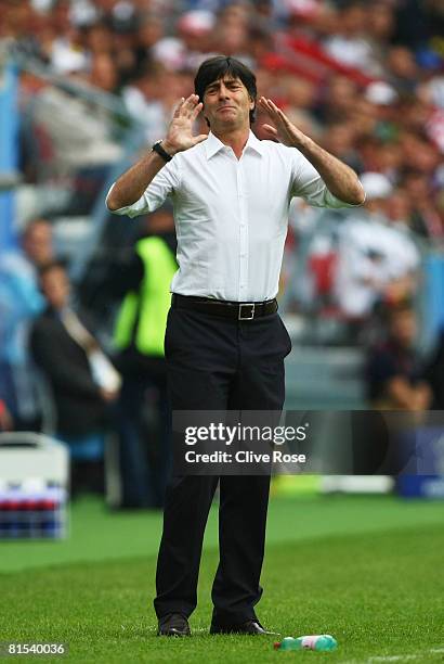Head coach Joachim Loew of Germany reacts during the UEFA EURO 2008 Group B match between Croatia and Germany at Worthersee Stadion on June 12, 2008...