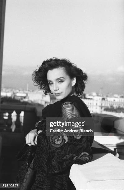 Portrait of English actress Kristin Scott Thomas during a magazine photoshoot for Italian Vogue, 1994.