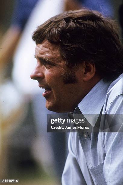 Head coach Harland Svare of the San Diego Chargers watches from the sideline during an NFL game against the Kansas City Chiefs at San Diego Stadium...