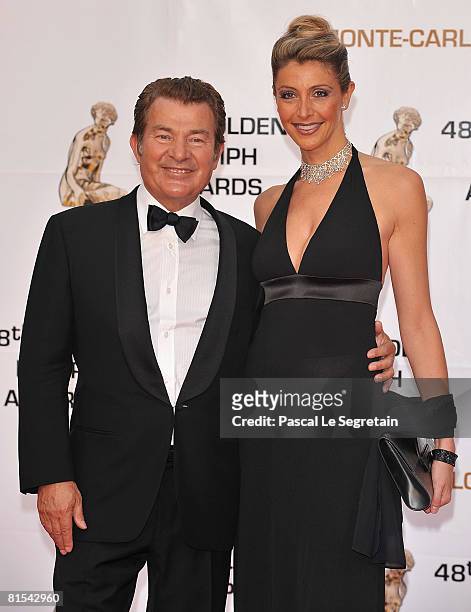 Actor Martin Lamotte and his wife Karine Belly attends the Golden Nymph awards ceremony during the 2008 Monte Carlo Television Festival held at...