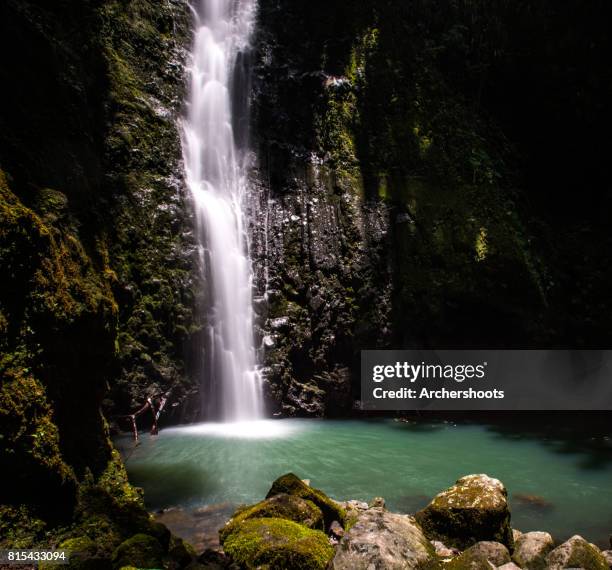 blue pool - water fall hawaii - fotografias e filmes do acervo