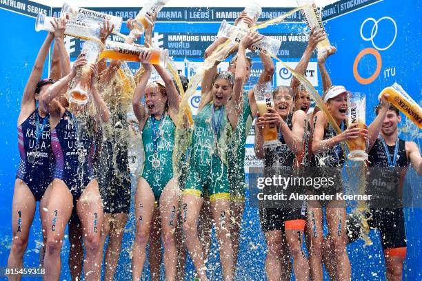 Kirsten Kasper, Ben Kanute, Katie Zaferes and Matthew Mcelroy of the United States of America , Charlotte McShane, Ashleigh Gentle, Jacob Birtwhistle...