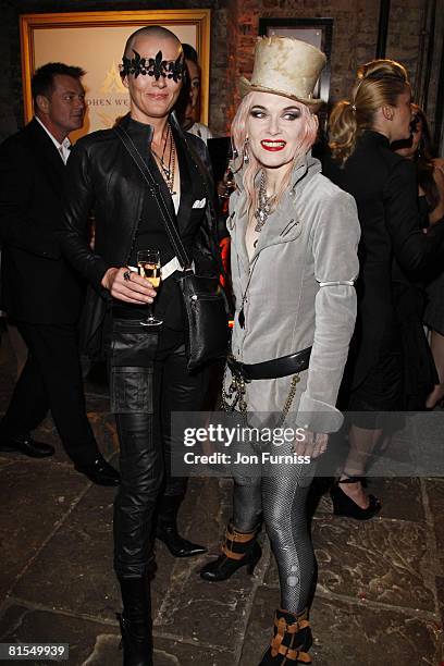 Caroline Mac and Pam Hogg attend the Stephen Webster Launch Party at London Jewellery Week on June 12, 2008 in London, England.