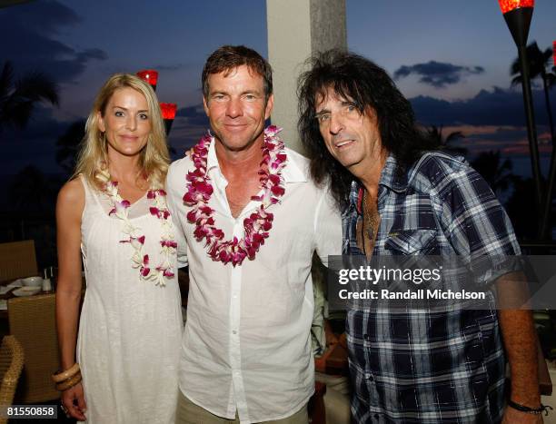 Kimberly Quaid, Dennis Quaid andAlice Cooper attend the Honorees After Party Hosted by Alice Cooper at the 2008 Maui Film Festival on June 12, 2008...