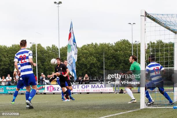 Ruben den Engelsman of XerxesDZB, Jurgen Mattheij of Excelsior, Mike Navajas Sanchez of XerxesDZB during the friendly match between XerxesDZB and...