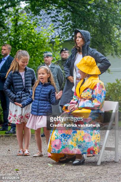 Queen Margrethe of Denmark, Crown Princess Mary of Denmark, Princess Isabella of Denmark and Princess Josephine of Denmark attend the Ringsted horse...