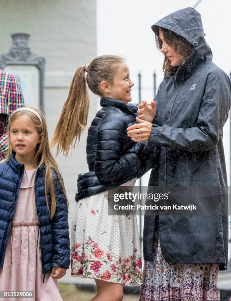 Crown Princess Mary of Denmark, Princess Isabella of Denmark and Princess Josephine of Denmark attend the Ringsted horse ceremony at Grasten Slot...