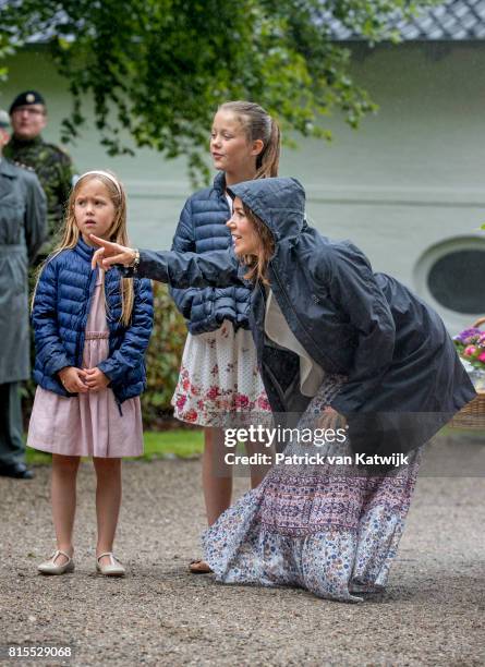 Princess Josephine of Denmark, Princess Isabella of Denmark and Crown Princess Mary of Denmark attend the Ringsted horse ceremony at Grasten Slot...