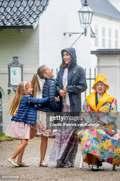 Queen Margrethe of Denmark, Crown Princess Mary of Denmark, Princess Isabella of Denmark and Princess Josephine of Denmark attend the Ringsted horse...