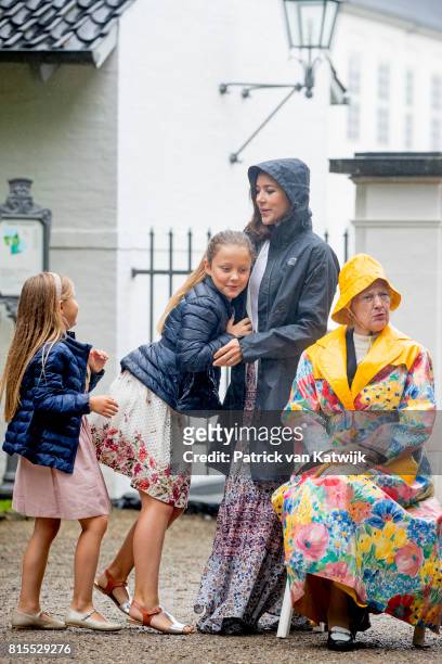 Queen Margrethe of Denmark, Crown Princess Mary of Denmark, Princess Isabella of Denmark and Princess Josephine of Denmark attend the Ringsted horse...