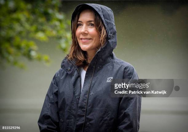 Crown Princess Mary of Denmark attend the Ringsted horse ceremony at Grasten Slot during their summer vacation on July 16, 2017 in Grasten, Denmark.