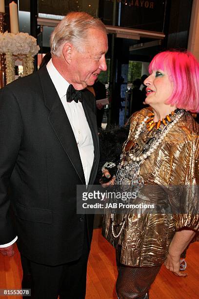 Sir Terence Conran and Zandra Rhodes attend the Royal College of Art Summer Fashion Show at the Royal College of Art on the June 12, 2008 in London,...