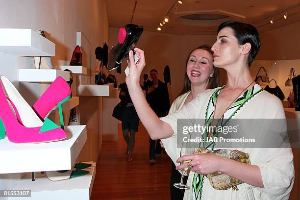 Erin O'Connor attends the Royal College of Art Summer Fashion Show at the Royal College of Art on the June 12, 2008 in London, England