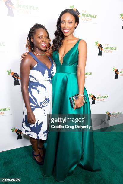 Director and Actress Jasmine Leyva and Guest attend the Premiere Of "The Invisible Vegan" at The Colony Theater on July 15, 2017 in Burbank,...