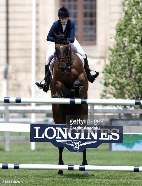 Athina Onassis of Greece competes during the Longines Global Champions Tour of Chantilly near Paris, France on July 16, 2017.