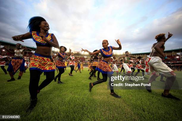 Performers dance during the closing ceremony on day five of the IAAF U18 World Championships on July 16, 2017 in Nairobi, Kenya.