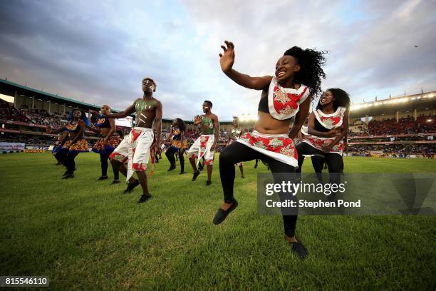 Performers dance during the closing ceremony on day five of the IAAF U18 World Championships on July 16, 2017 in Nairobi, Kenya.