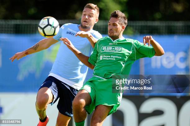 Sergej Milinkovic Savic of SS lazio in action during the Pre-Season Friendly match between SS Lazio and Reappresentativa Cadore on July 16, 2017 in...