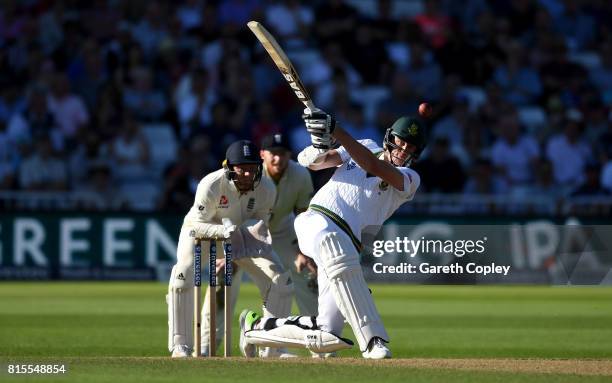 Morne Morkel of South Africa bats during day three of the 2nd Investec Test match between England and South Africa at Trent Bridge on July 16, 2017...