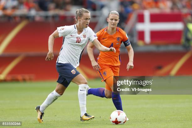 Caroline Graham Hansen of Norway women, Mandy van den Berg of Holland Women during the UEFA WEURO 2017 Group A group stage match between The...