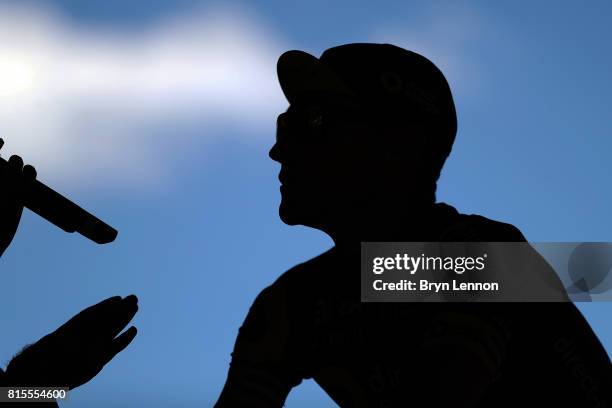 Thomas Voeckler of France riding for Direct Energie looks on prior to stage 14 of the Le Tour de France 2017, a 181km stage from Blagnac to Rodez on...