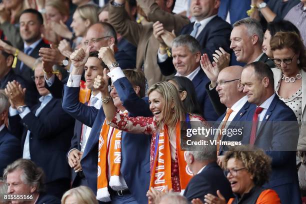 King Willem Alexander of the Netherlands, queen Maxima of the Netherlands, chairman Michael van Praag of KNVB, tournament director Bert van Oostveen...