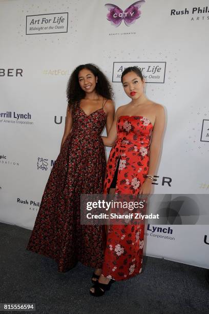 Ming Lee Simmons and Aoki Lee Simmons attends 2017 Rush Philanthropic Arts Foundation Art For Life Benefit at Fairview Farms on July 15, 2017 in...